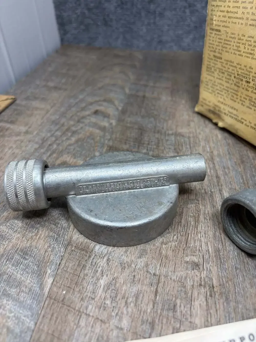Vintage Tri-Con No. 500 Lawn Fertilizing Nozzle Sprayer Kit - glass bottle kit